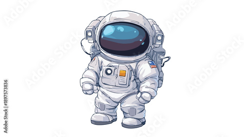 Creative Cartoon Astronaut on White Background for Design Projects