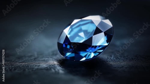Faceted blue sapphire highlights brilliance against rich velvet background