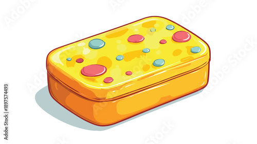 Vibrant Colorful Soap Box Cartoon Vector on White Background