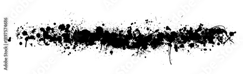 Black blot isolated on white background. Hand drawn. Not AI, vector illustration.