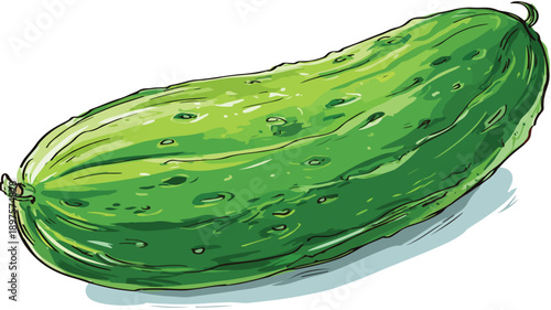 Cartoon Style Cucumber Clipart Vector Illustration for Creative Designs