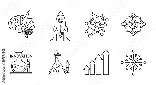 Innovation and Scientific Breakthrough Icons
