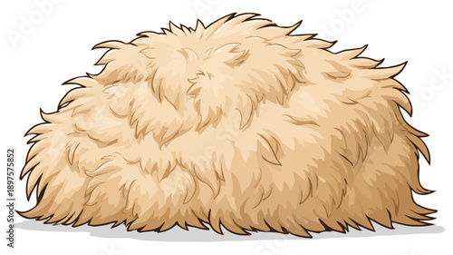 Fluffy Coat Cartoon Style Vector Illustration