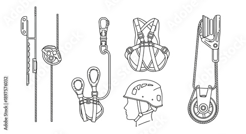 Rope Access and Pulley System Icons