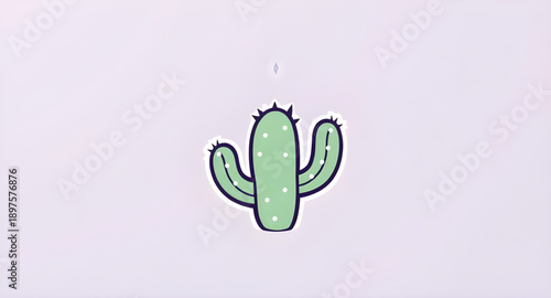 cactus, plant, pot, succulent, green, thorn, spiky, desert, nature, botanical, flora, houseplant, indoor, garden, decor, minimal, simple, modern, flat, icon, symbol, vector, illustration, graphic, des