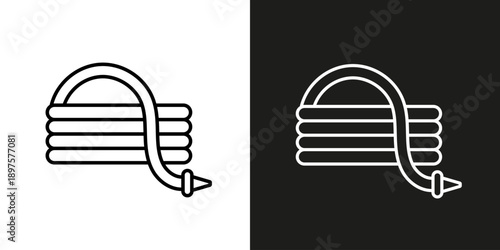 Watering Hose - vector editable line icon.