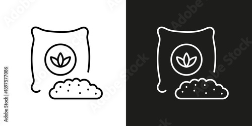 Soil Fertilizer - vector editable line icon.