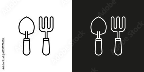Gardening tools - vector editable line icon.