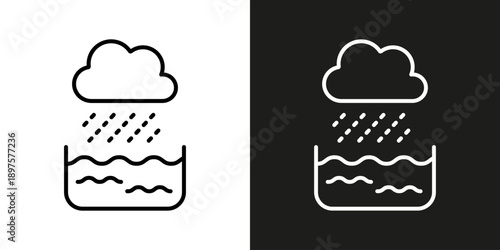 Rainwater Collector - vector editable line icon.