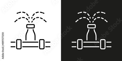 Irrigation sprinkler - vector editable line icon.