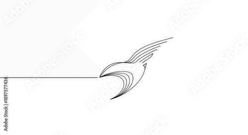 Minimal line art bird in flight logo with swoosh, simple yet elegant design.