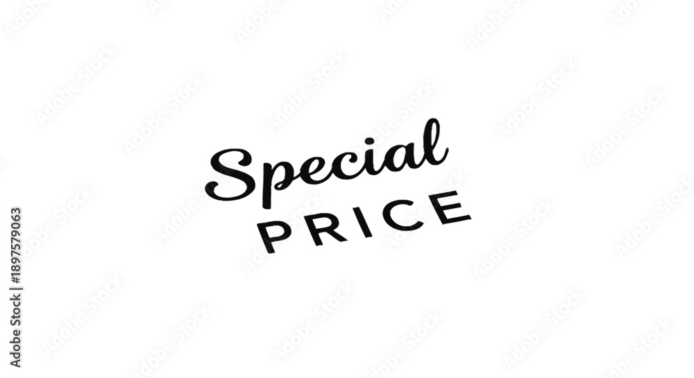 Fototapeta premium The Special Price text graphic uses a classic black serif font.