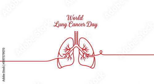 The World Lung Cancer Day awareness graphic features red.