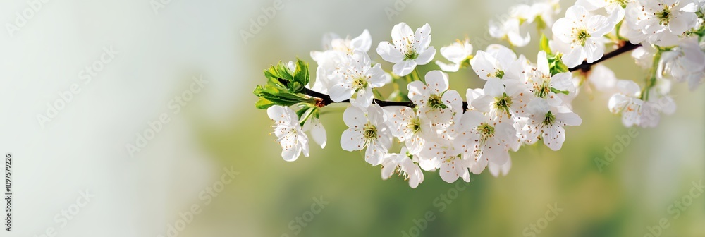 Fototapeta premium White flower with a green stem