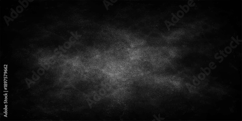 A dark and grunge black smoke background featuring a textured swirl of white clouds and fog creates a dramatic storm pattern for an artistic wall backdrop or space wallpaper design