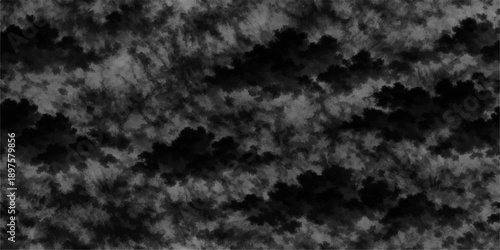 Seamless dark wool and black fabric texture pattern featuring a smoky grunge design with subtle light gray paint on a paper backdrop