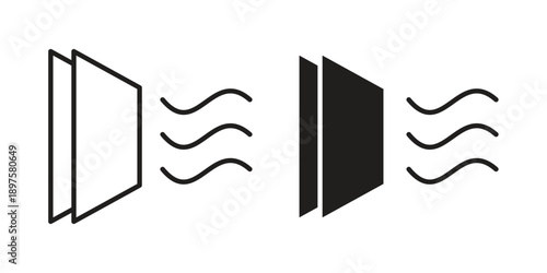 Air purification icon outline vector set. icon vector isolated on white background. EPS 10