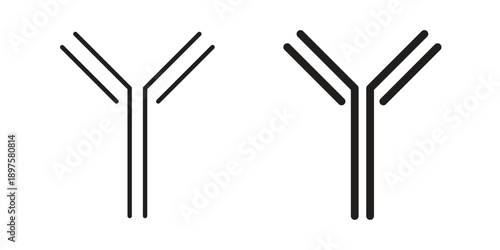 Antibody icon outline vector set. icon vector isolated on white background. EPS 10