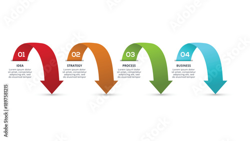Abstract diagram with 4 steps, options, parts or processes. Vector business template for presentation