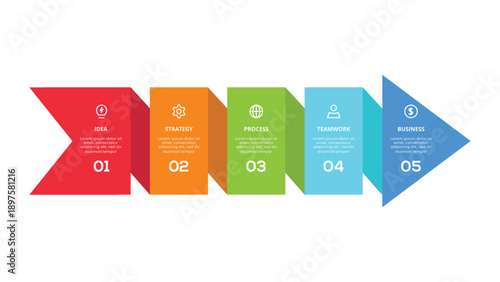 Abstract diagram with 5steps, options, parts or processes. Vector business template for presentation