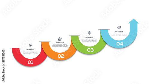 Abstract diagram with 4 steps, options, parts or processes. Vector business template for presentation