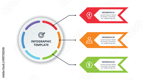 Abstract diagram with 3 steps, options, parts or processes. Vector business template for presentation
