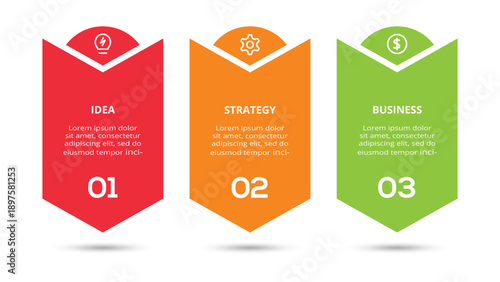 Abstract diagram with 3 steps, options, parts or processes. Vector business template for presentation