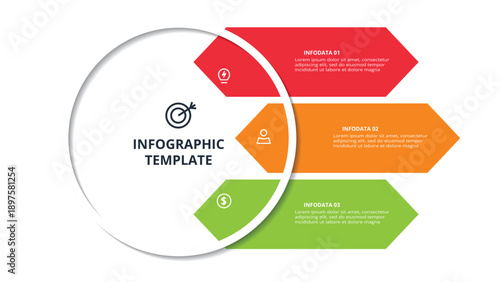 Abstract diagram with 3 steps, options, parts or processes. Vector business template for presentation