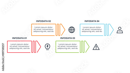 Abstract diagram with 4 steps, options, parts or processes. Vector business template for presentation