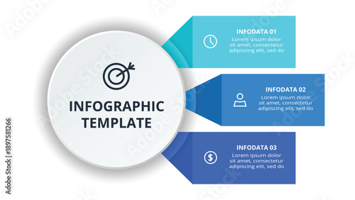 Abstract diagram with 3 steps, options, parts or processes. Vector business template for presentation