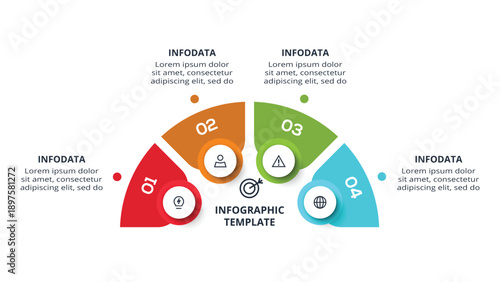 Abstract diagram with 4 steps, options, parts or processes. Vector business template for presentation