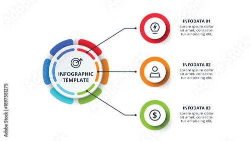 Abstract diagram with 3 steps, options, parts or processes. Vector business template for presentation