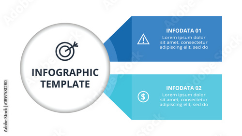 Abstract diagram with 2 steps, options, parts or processes. Vector business template for presentation
