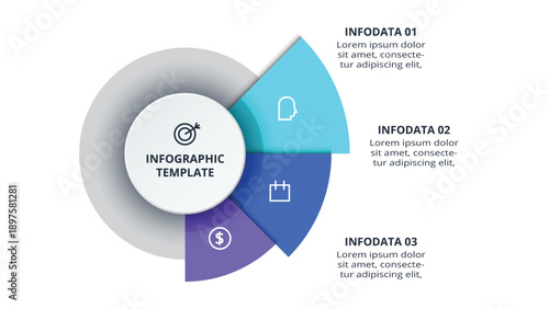 Abstract diagram with 3 steps, options, parts or processes. Vector business template for presentation