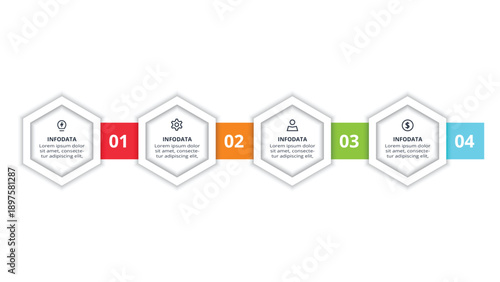 Abstract diagram with 4 steps, options, parts or processes. Vector business template for presentation