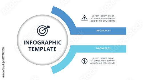 Abstract diagram with 2 steps, options, parts or processes. Vector business template for presentation