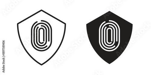 Biometric security icon outline vector set. icon vector isolated on white background. EPS 10