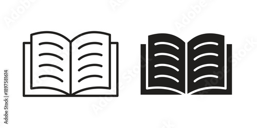 Book icon outline vector set. icon vector isolated on white background. EPS 10