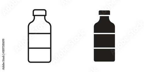 Bottle icon outline vector set. icon vector isolated on white background. EPS 10