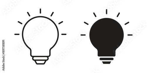 Bulb icon outline vector set. icon vector isolated on white background. EPS 10