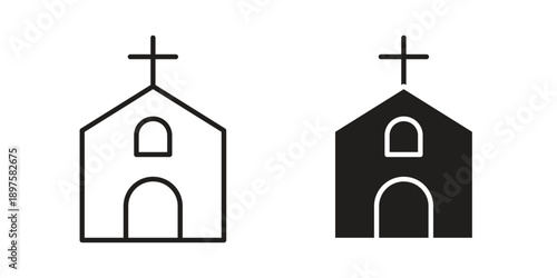 Church icon outline vector set. icon vector isolated on white background. EPS 10