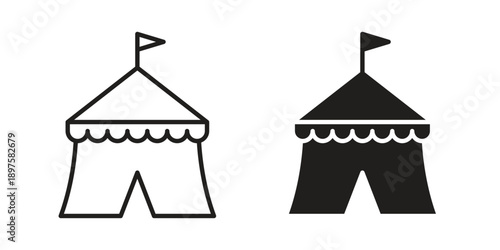 Circus tent icon outline vector set. icon vector isolated on white background. EPS 10