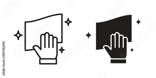 Cleaning cloth icon outline vector set. icon vector isolated on white background. EPS 10
