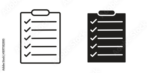 Clipboard icon outline vector set. icon vector isolated on white background. EPS 10