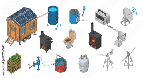 Sustainable Tiny House Systems for Off-Grid Living and Resource Management
