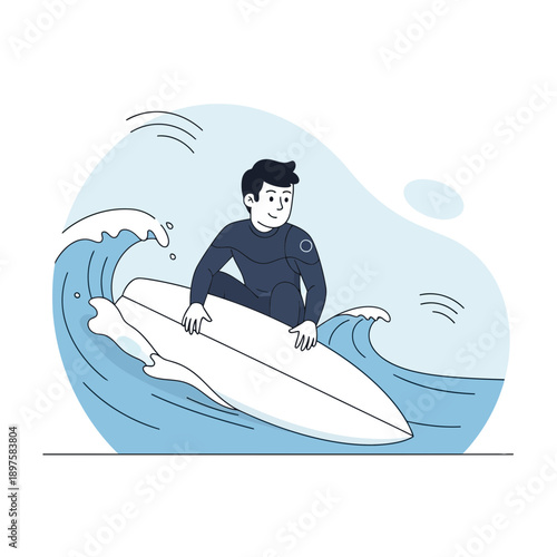 Active Surfer Riding A Wave In Ocean Ocean Activities And Sports Concept
