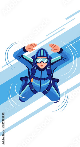 Adrenaline Junkie Skydiving Extreme Sport Adventure Downward Descent