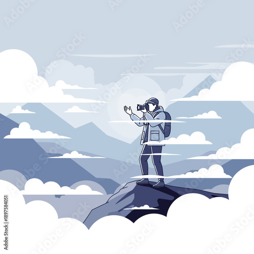 Adventure Photographer Captures Majestic Mountain Vista From Peak Above Clouds