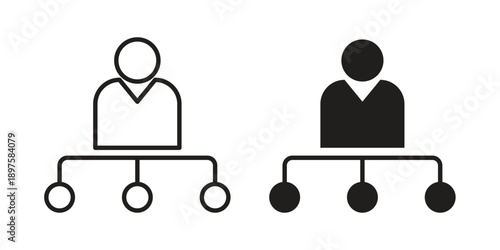 Department head icon outline vector set. icon vector isolated on white background. EPS 10