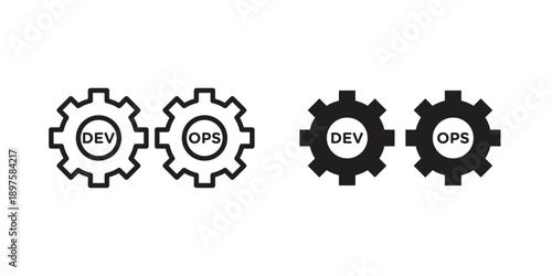 Dev ops icon outline vector set. icon vector isolated on white background. EPS 10